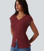 T-shirt casual sans manches col V