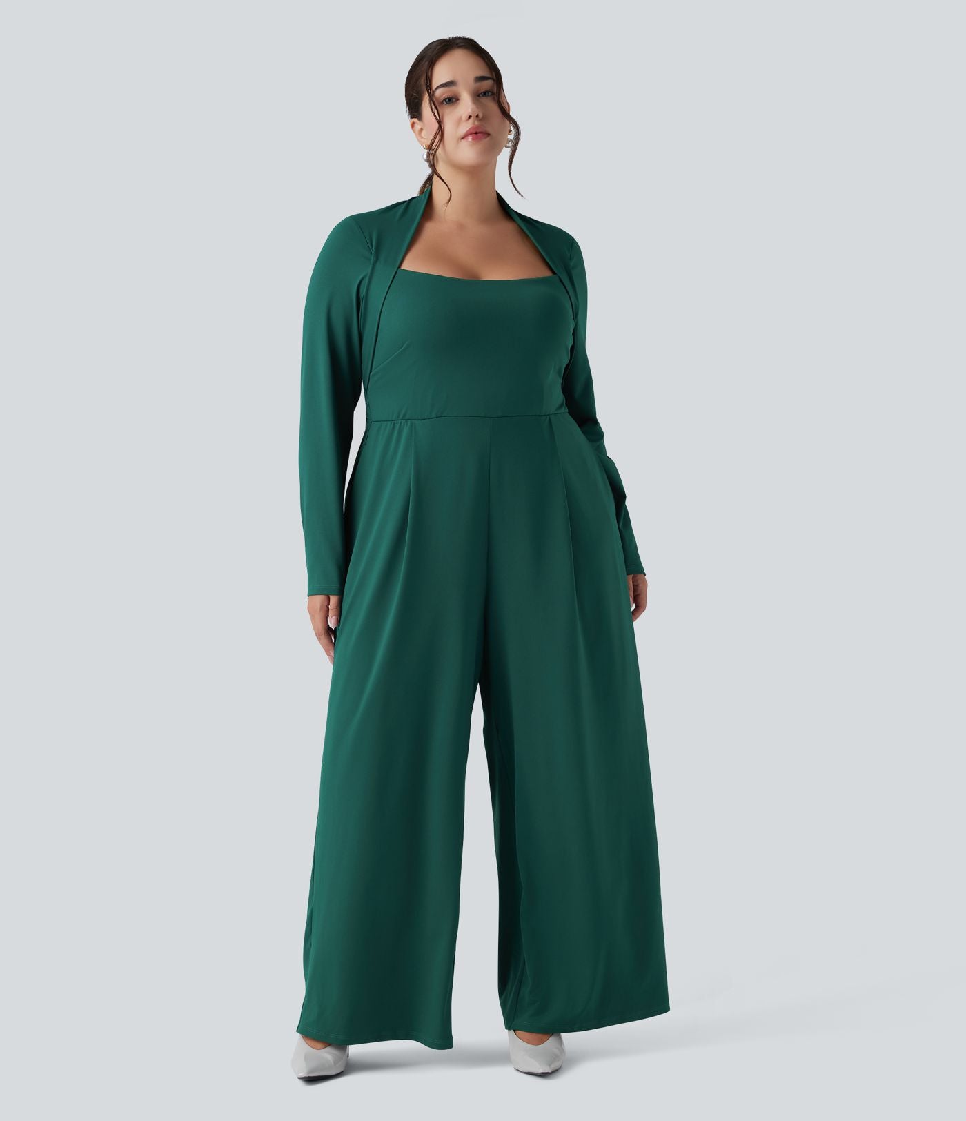 Combinaison grande taille jambe large à manches longues avec poches - Édition Easy Peasy