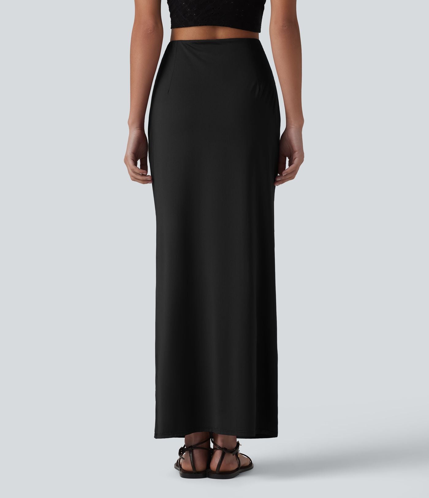 Jupe crayon longue taille haute effet frais InstantCool avec fronces