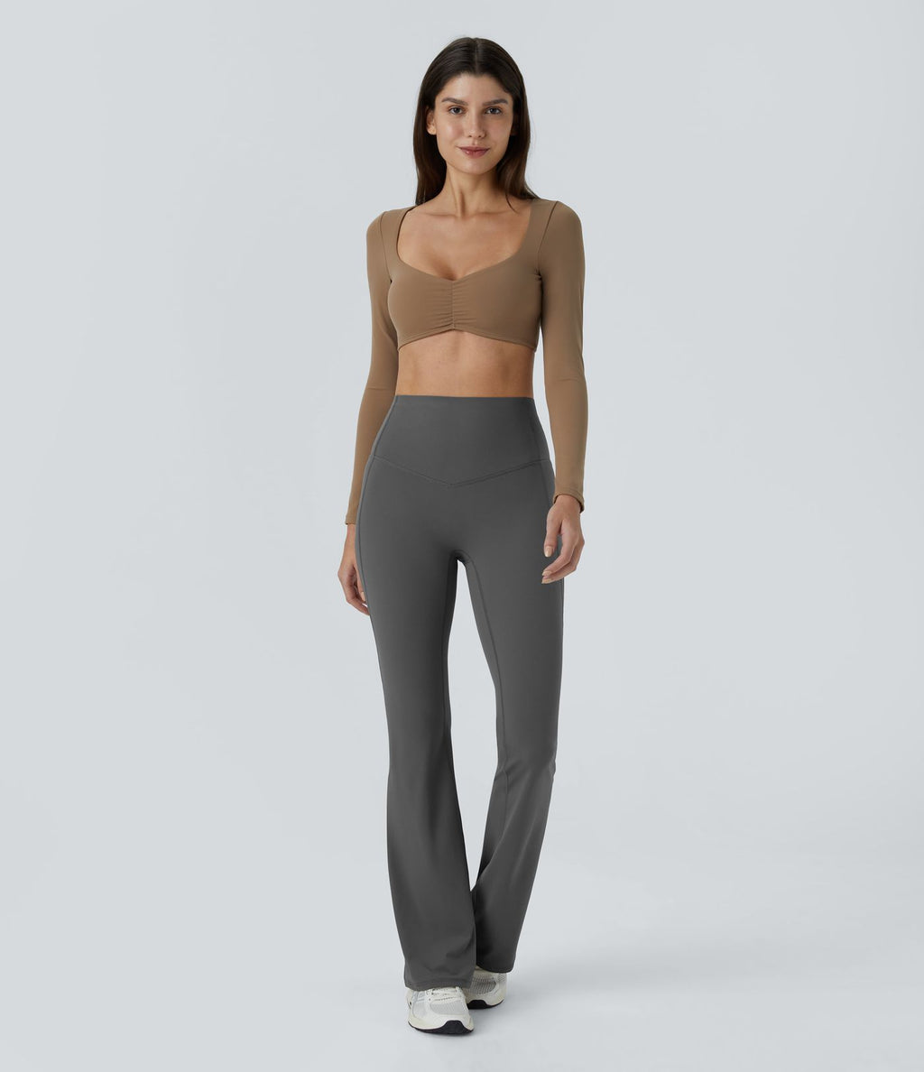 Pantalon 7/8 d'entraînement gainant galbant taille haute avec poches Halara UltraSculpt™