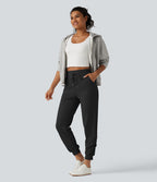 Pantalon de jogging de yoga Halara UltraSculpt™ taille haute, à cordon de serrage et fronces, avec poches
