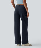 Pantalon décontracté DayStretch taille basse asymétrique coupe droite avec poches