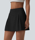 Jupe de sport 2-en-1 SoftlyZero™ Airy, taille mi-haute, effet ventre plat, froncée, avec poches - Protection solaire UPF50+