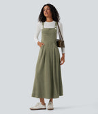 Robe de chasuble décontractée maille côtelée avec poches