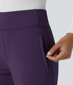 Pantalon tailleur évasé taille mi-haute Halara Flex™ DayStretch avec zip latéral et poches