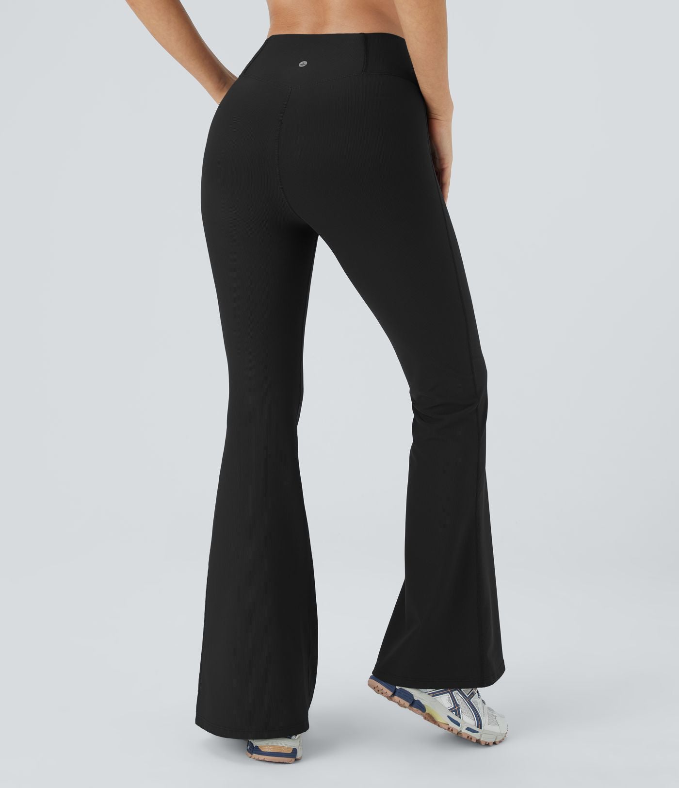 Patitoff™ Flow Pantalon Super Évasés Taille Haute Résistants aux Poils d'Animaux avec Croisement et Poches Arrière