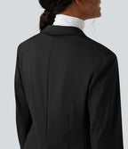 Blazer de travail ajusté col cranté infroissable à manches longues Halara Flex™ Suit avec poches
