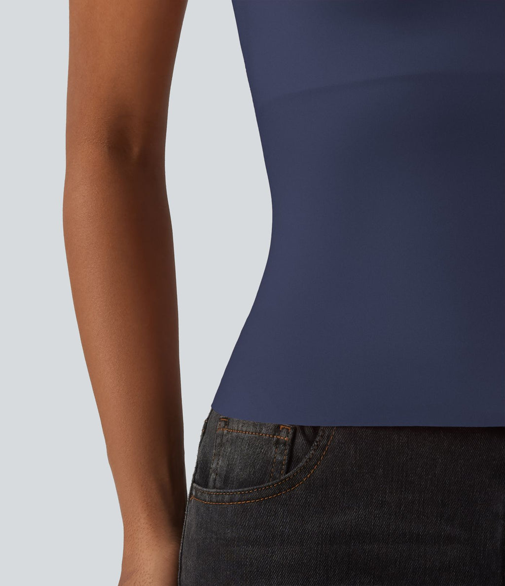 Débardeur décontracté col carré avec soutien-gorge intégré bonnets B-E