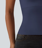 Débardeur décontracté col carré avec soutien-gorge intégré bonnets B-E
