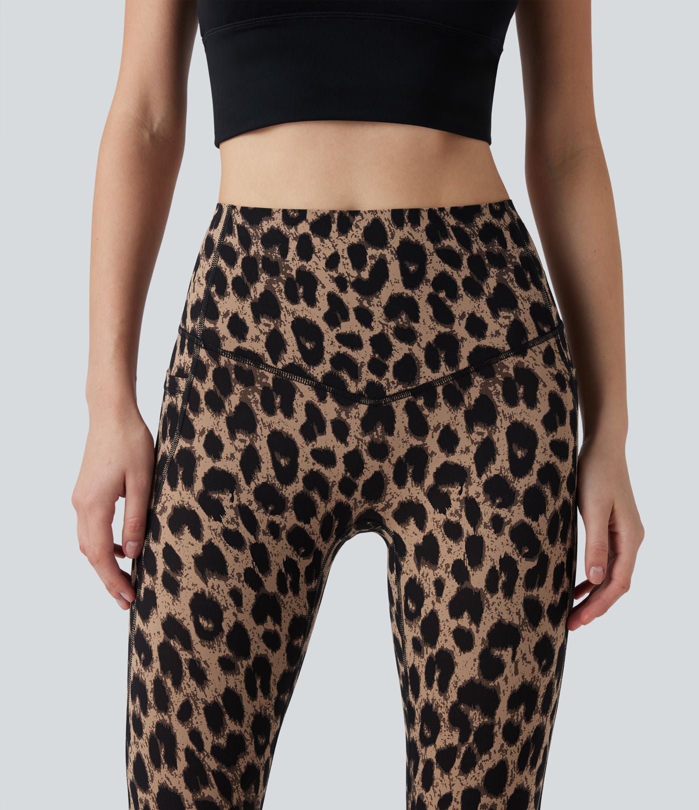 Legging de yoga gainant taille haute imprimé léopard avec poches Halara UltraSculpt™