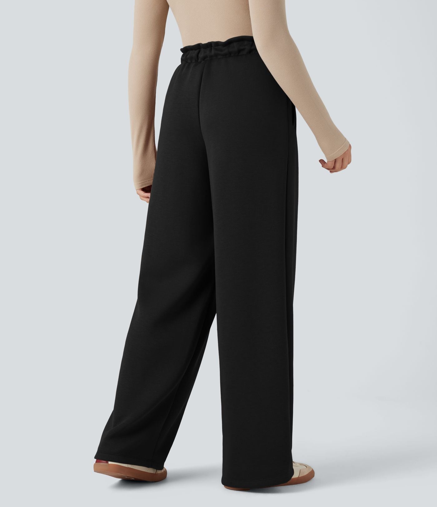 Pantalon décontracté SpacerTek™ taille haute effet baggy, avec cordon de serrage et poches