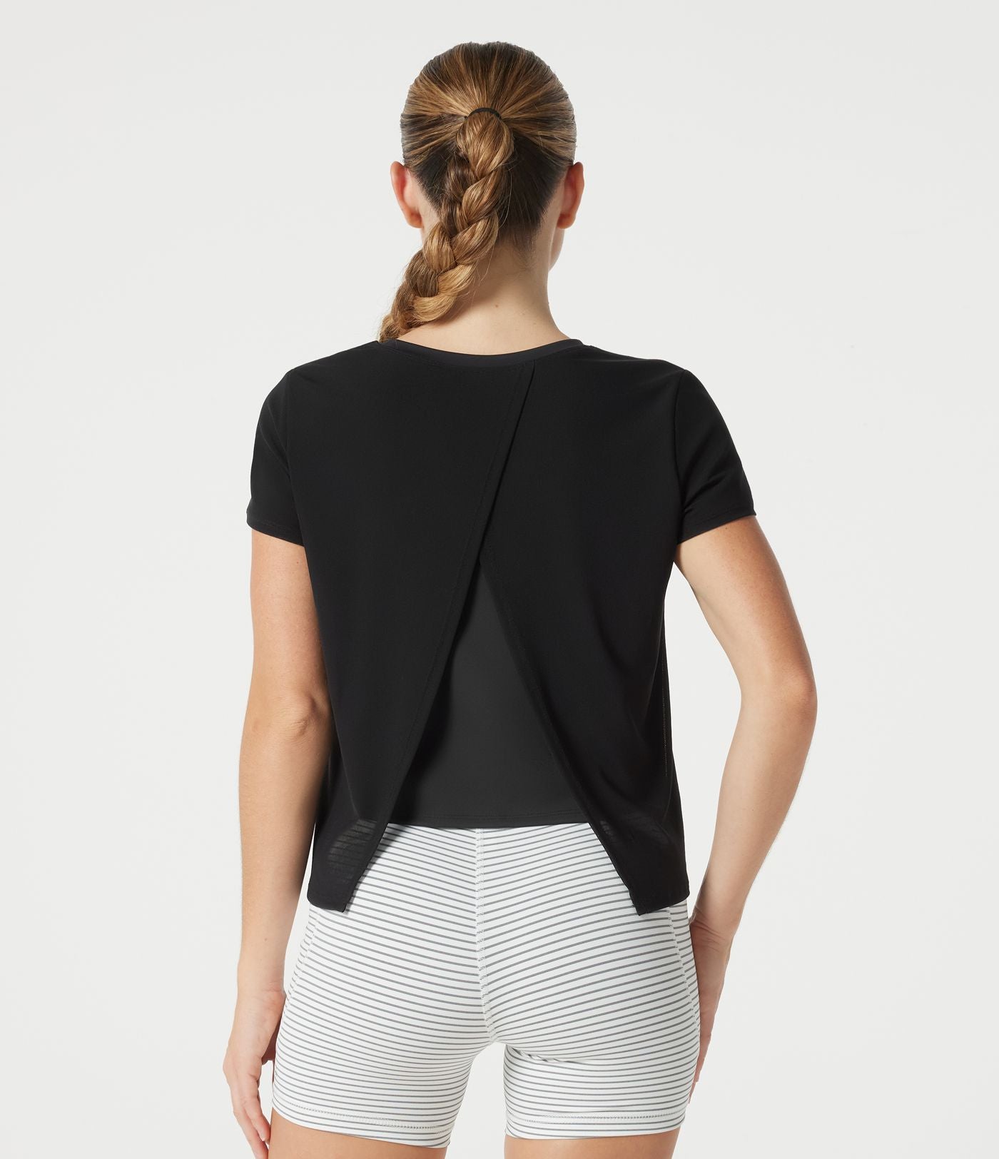 Haut sport SoftlyZero™ Airy effet frais InstantCool à col rond avec superposition en mesh, protection solaire UPF50+
