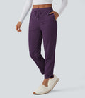 Pantalon de golf fuselé, taille mi-haute, cordon, ourlet courbé, séchage rapide, avec poches—UPF40+