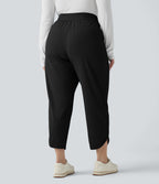 Pantalon golf grande taille fuselé taille mi-haute avec cordon de serrage, ourlet arrondi, séchage rapide et poches - UPF40+