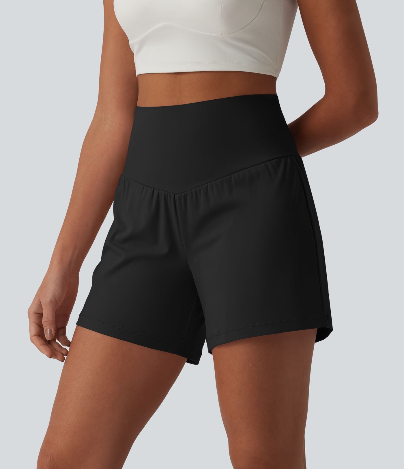 Short de yoga SoftlyZero™ Airy 2-en-1 gainant taille très haute à effet frais InstantCool avec poches, 12,5 cm