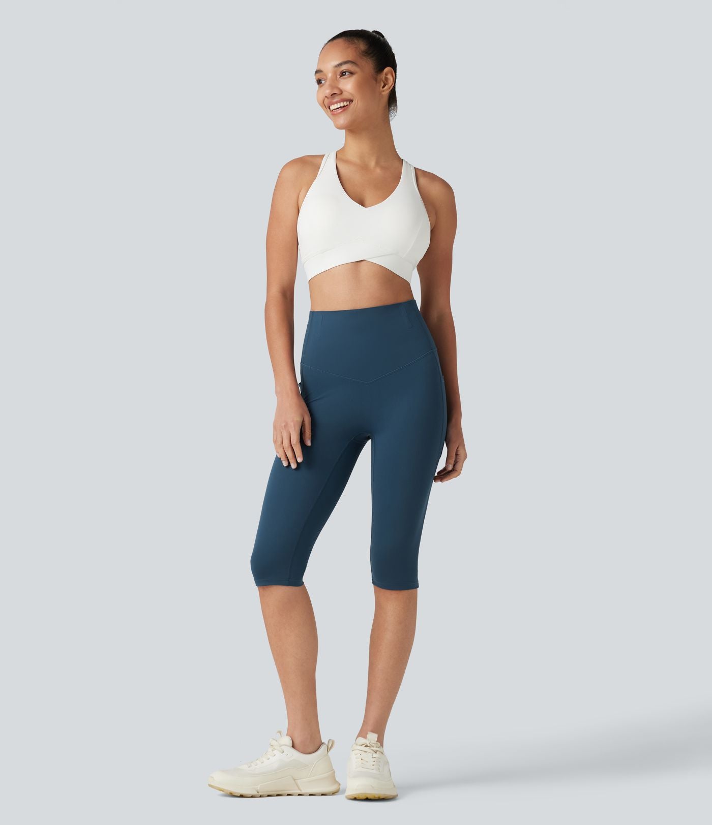 Legging corsaire de sport gainant Halara UltraSculpt™ taille haute, anti-roulis et gainant, avec poches