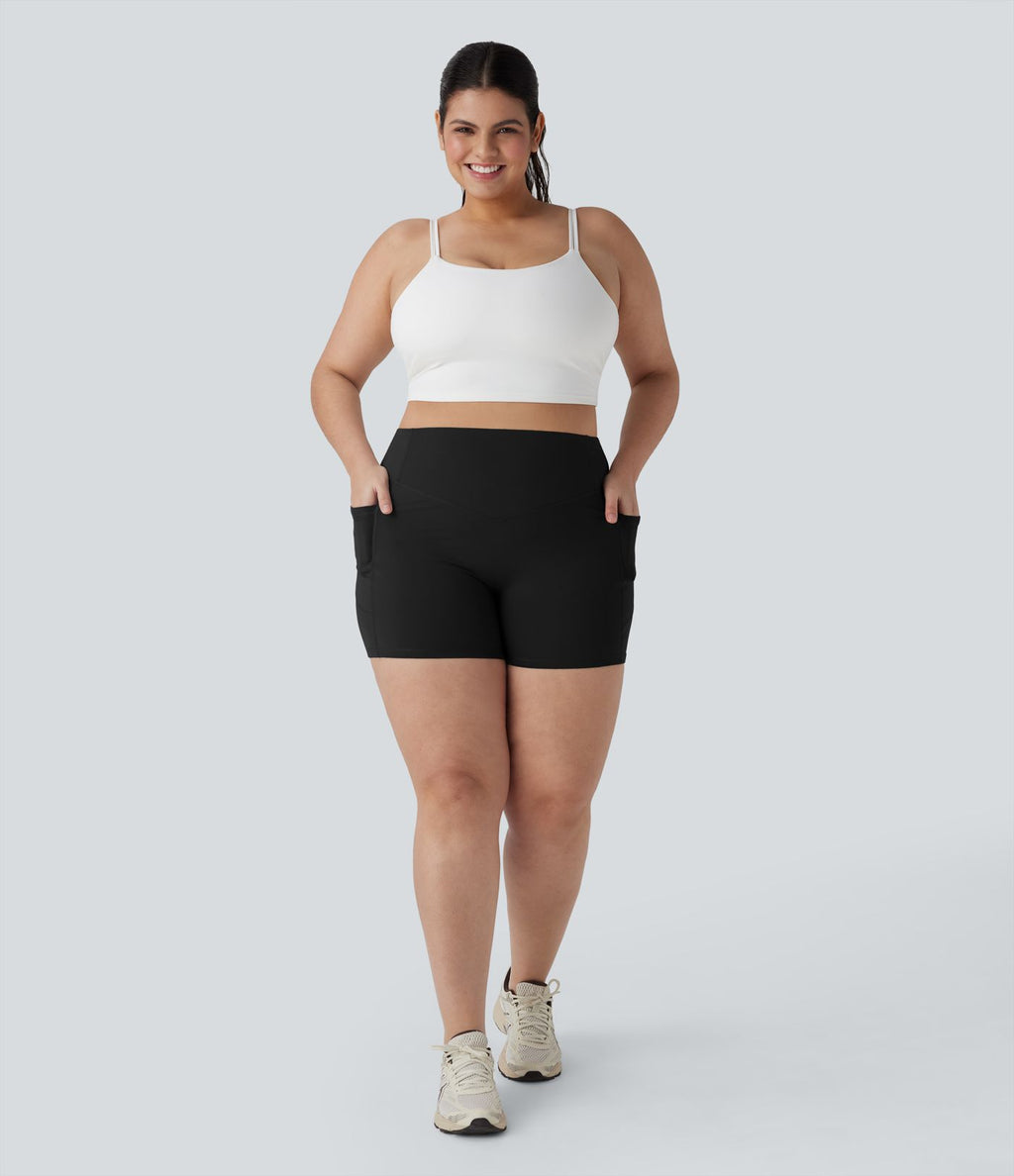 Short cycliste 7,5 cm d'entraînement gainant taille haute avec poches Halara UltraSculpt™