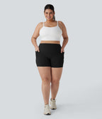 Short cycliste 7,5 cm d'entraînement gainant taille haute avec poches Halara UltraSculpt™