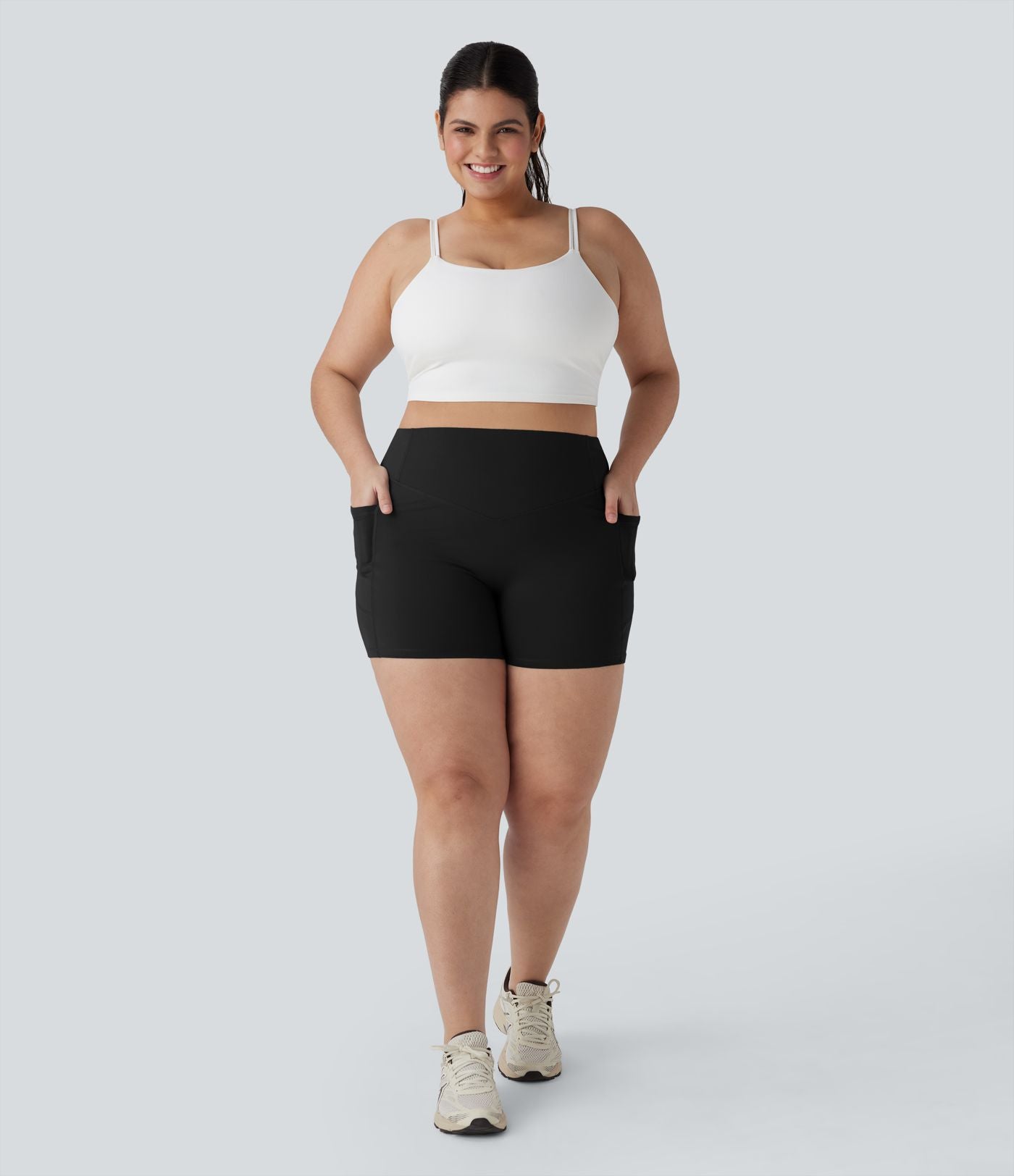 Short cycliste 7,5 cm d'entraînement gainant taille haute avec poches Halara UltraSculpt™