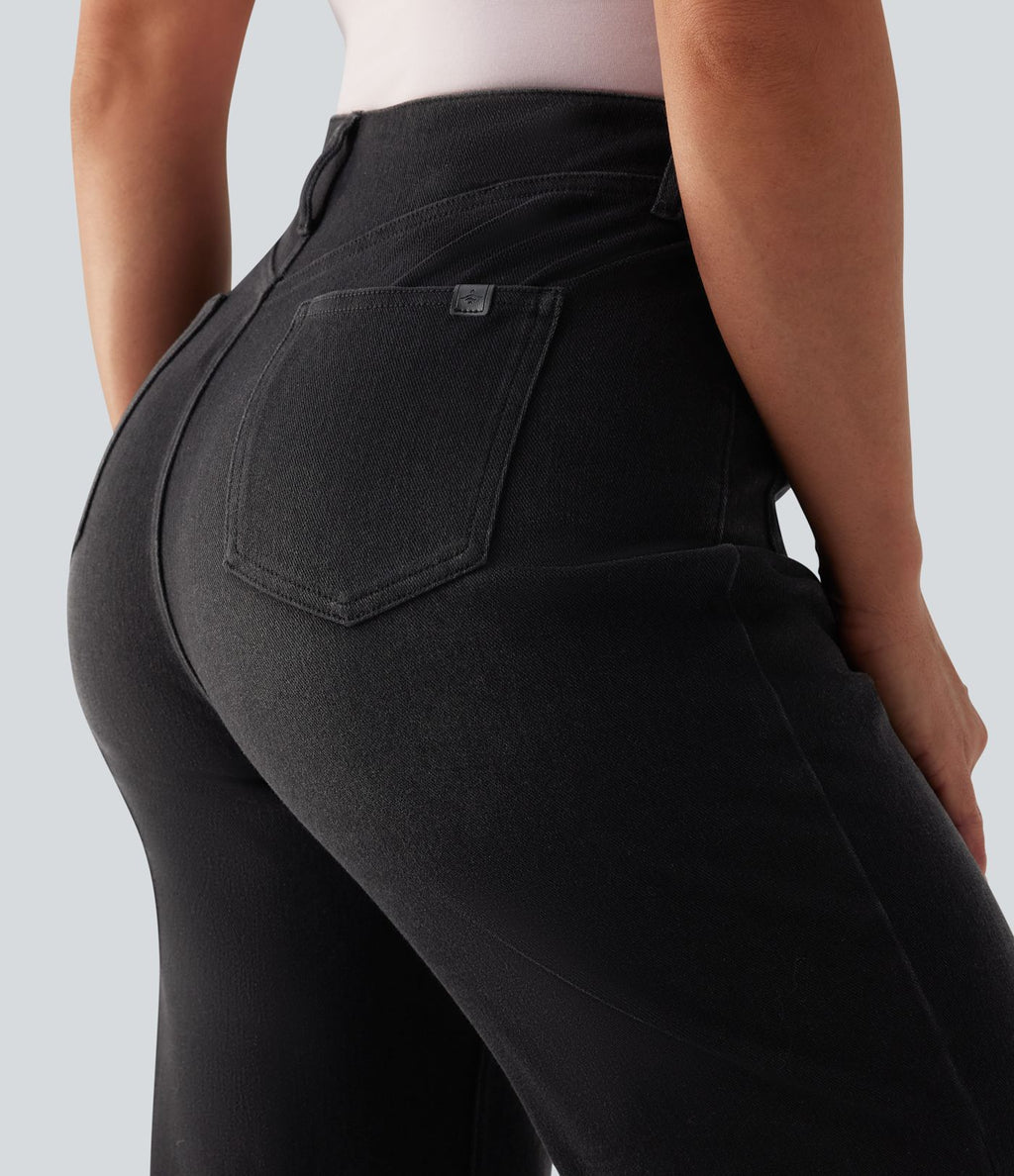 Jean droit Halara Flex™ casual taille haute avec poches