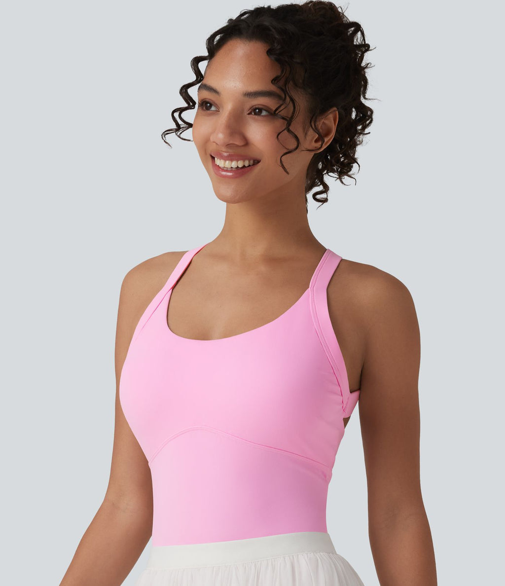 Body SoftlyZero™ Airy col U sans manches dos torsadé ouvert effet frais InstantCool avec boucle réglable et brassière intégrée