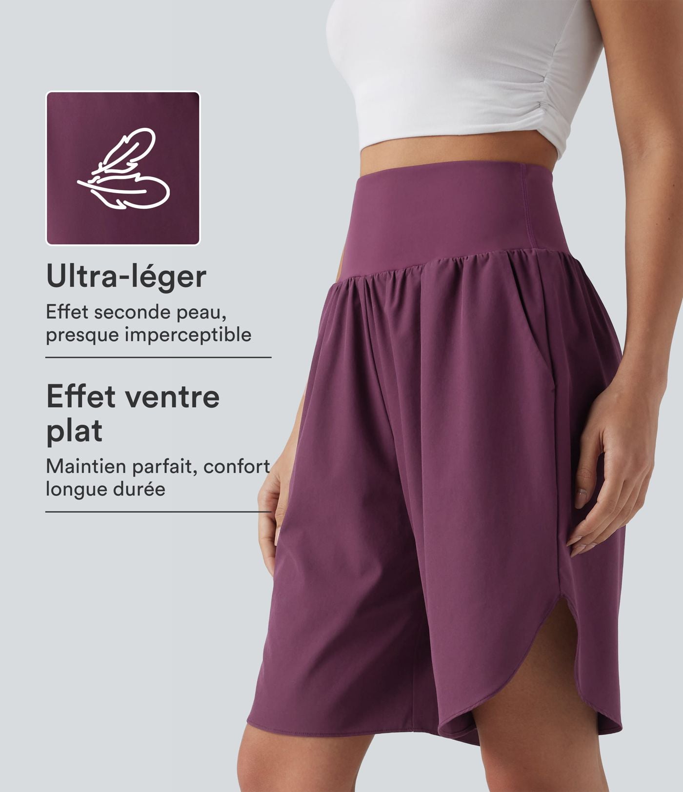 Short resort taille haute gainant séchage rapide avec fentes Breezeful™ et poches