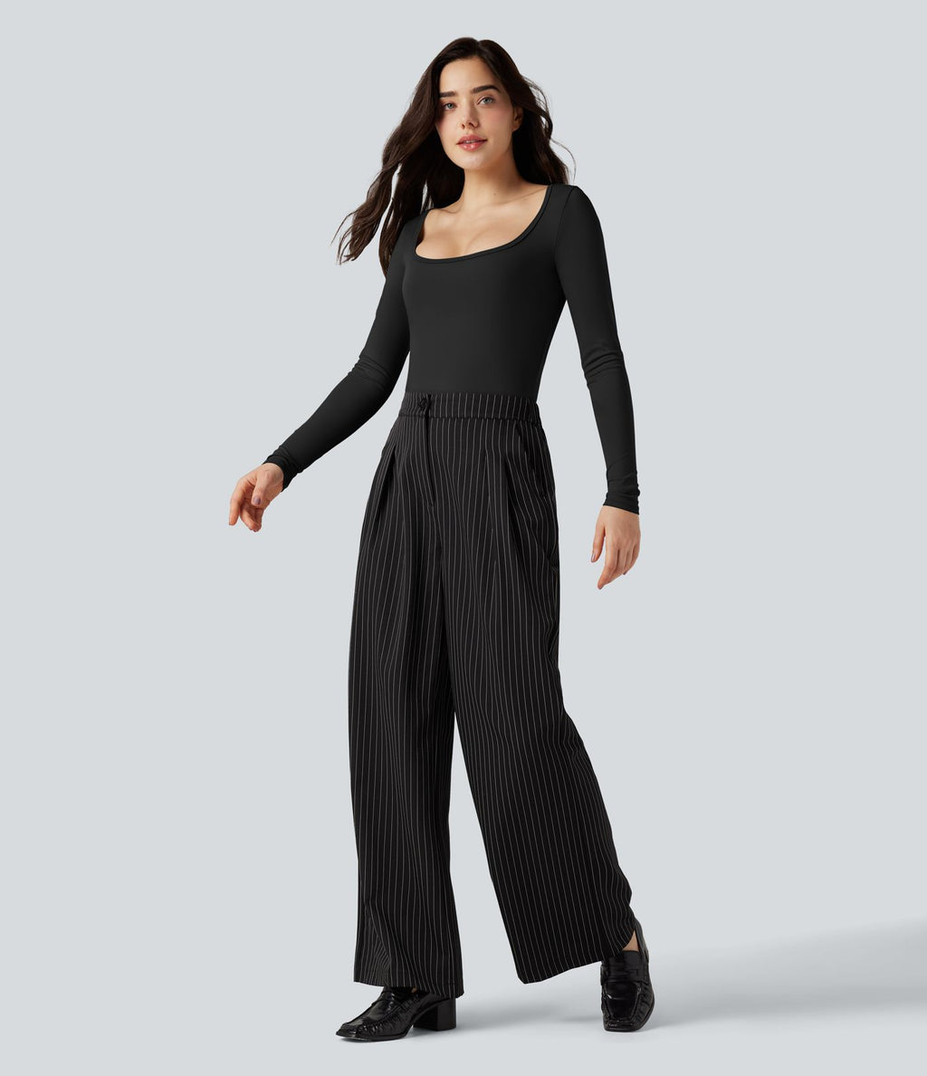 T-shirt tailleur SoftlyZero™ Airy col échancré manches longues