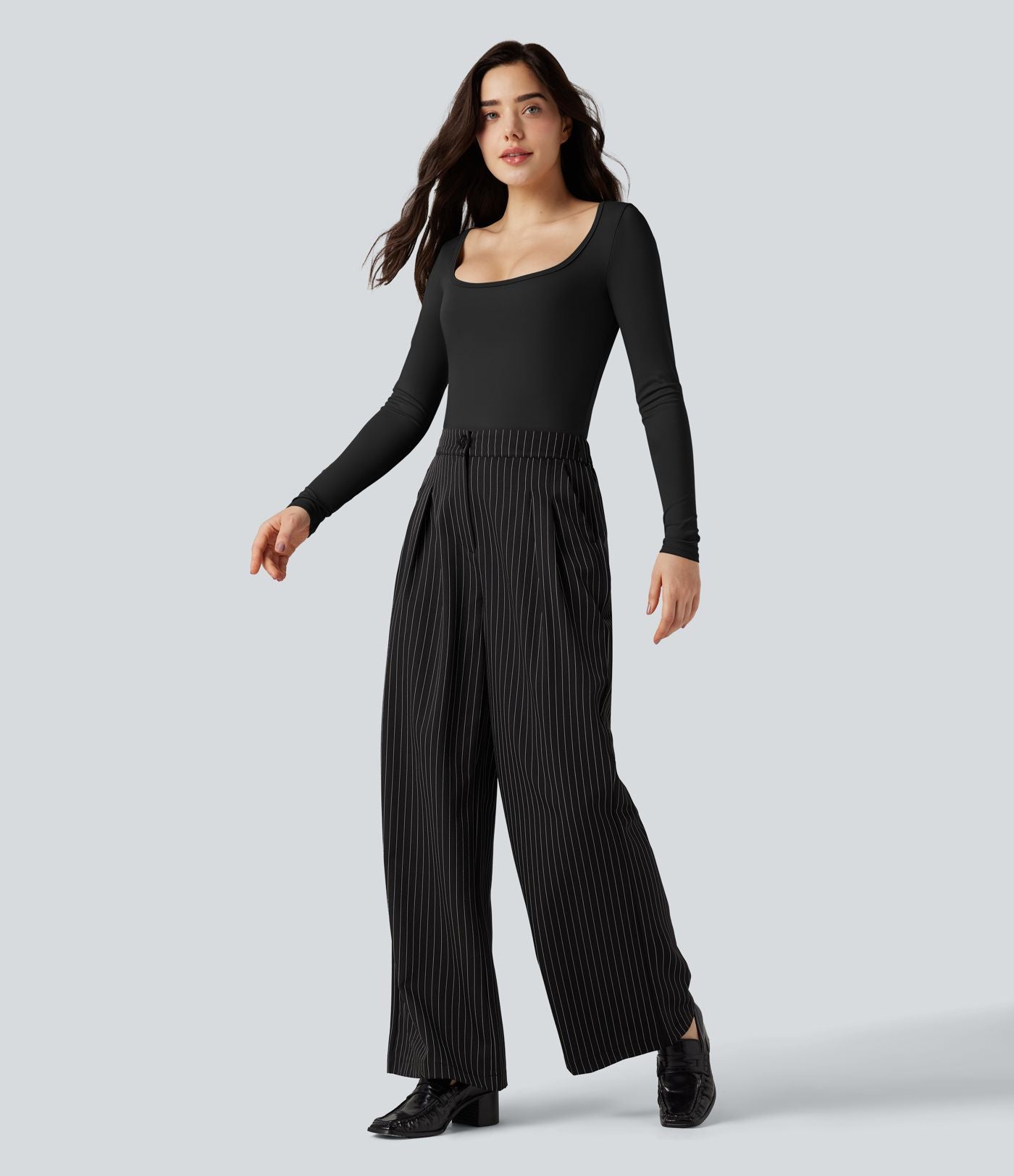 T-shirt tailleur SoftlyZero™ Airy col échancré manches longues
