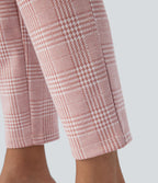 Halara Flex™ Pantalon skinny tailleur taille haute à motif pied-de-poule avec poches arrière
