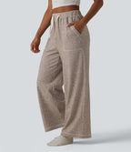 Pantalon ample taille haute avec cordon de serrage et poches