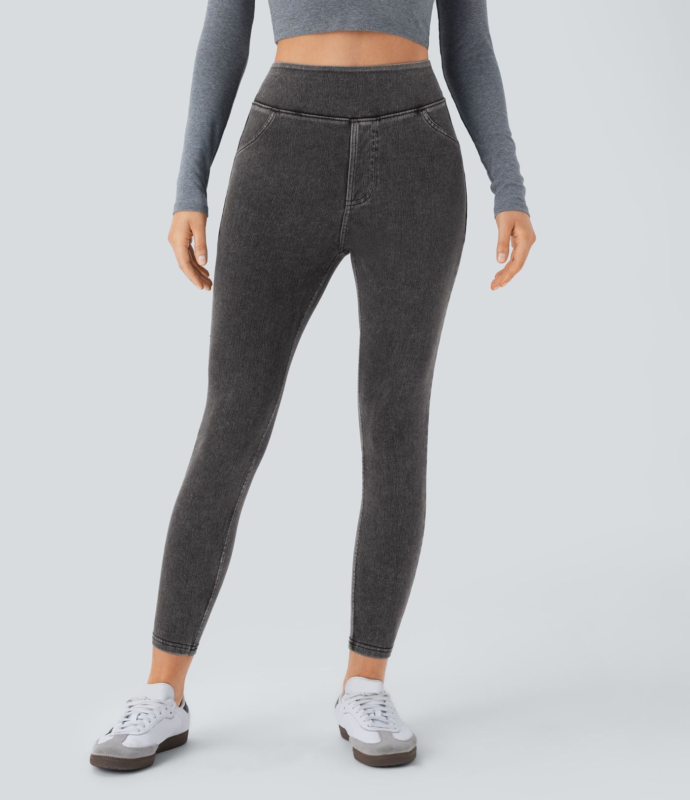 Halara Flex™ Jegging Casual Taille Haute Tricot Extensible Poche Latérale Arrière