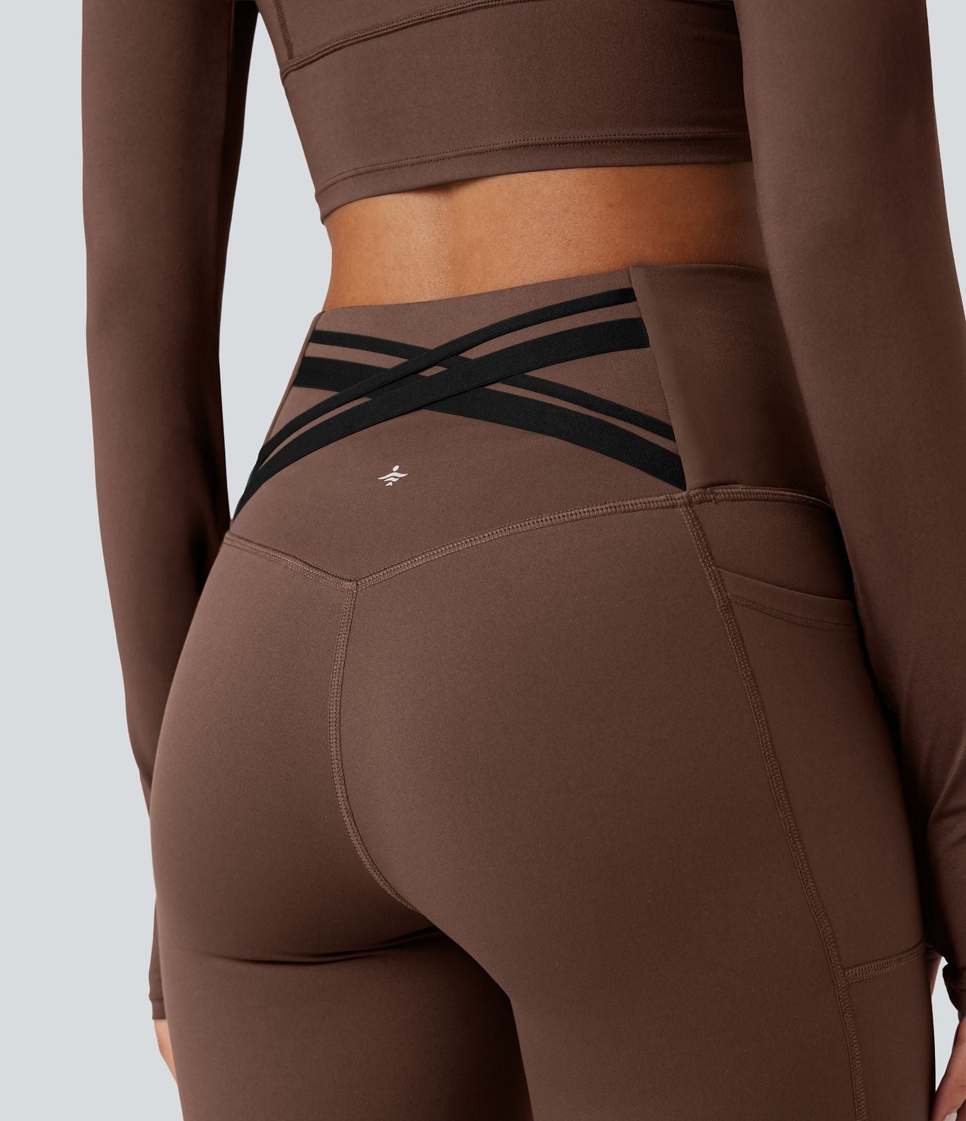 Legging running polaire thermique gainant croisé dos taille haute Halara UltraSculpt™ Heat avec poches