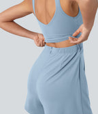 Combinaison décontractée à col en V avec soutien-gorge intégré et poches - Édition Easy Peasy