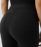 Pantalon cargo décontracté évasé taille haute avec poches à rabat latérales