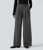 Halara Flex™ Pantalon tailleur baggy pied-de-poule taille haute avec poches