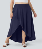 Breezeful™ Taille Haute à Volants 2 en1 Fluide Sèchement Rapide Quotidien Causal Grande Taille