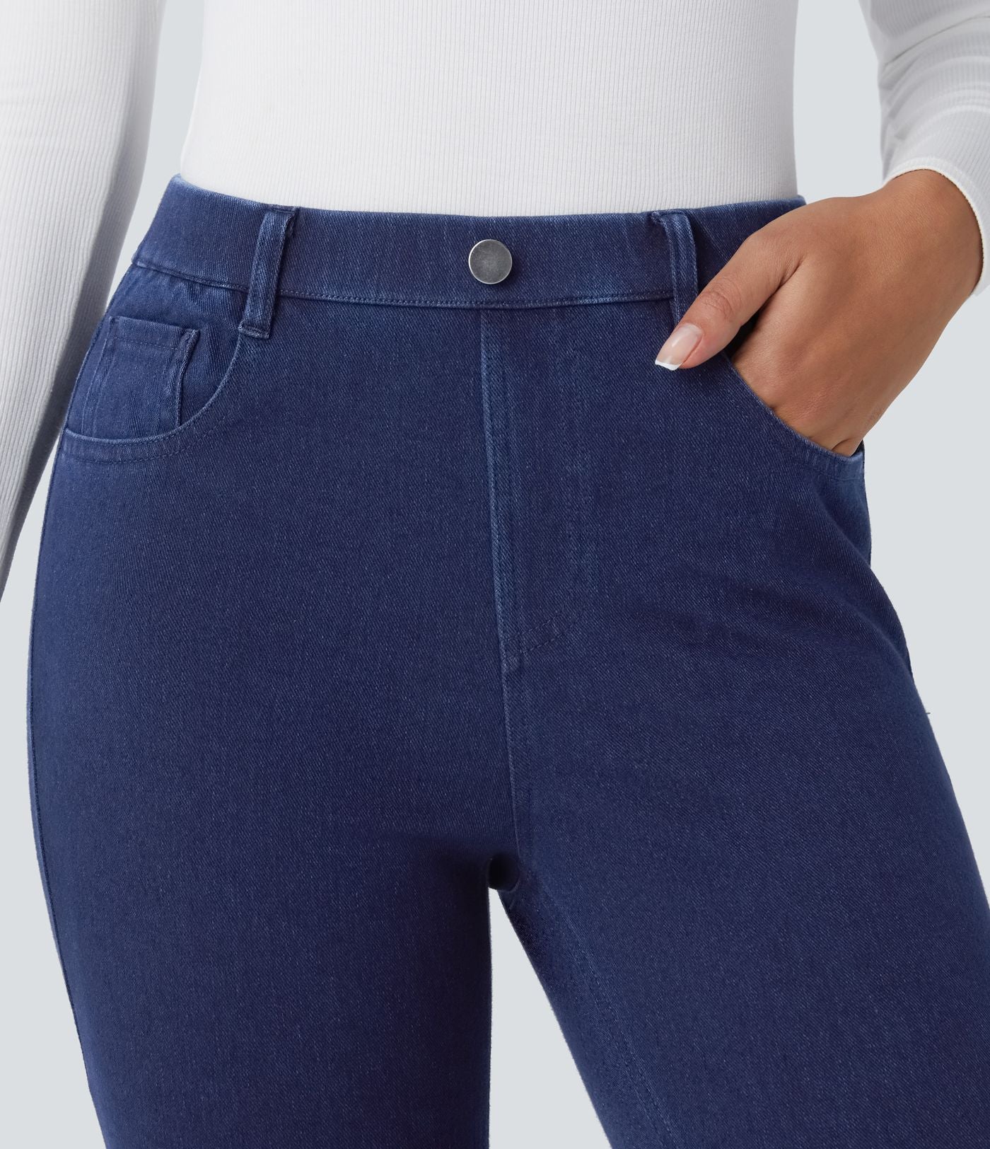 Leggings 7/8 de travail en denim taille haute avec poches Halara Flex™