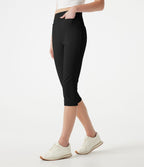 Pantalon corsaire de golf slim à chevrons taille haute avec poches