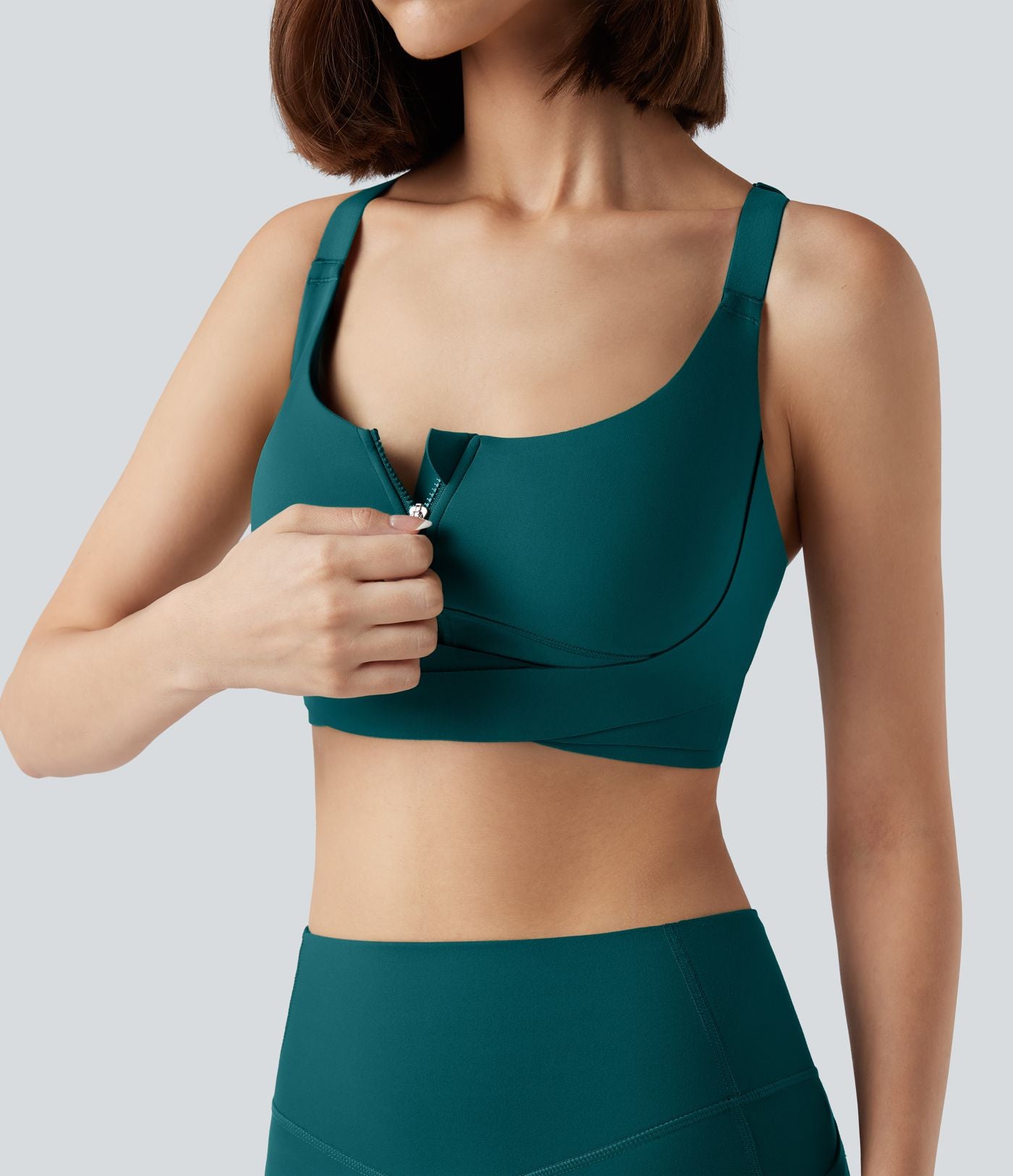 Brassière de sport course SpeedWave™ soutien intermédiaire push-up zip boucle réglable séchage rapide bonnets A-C