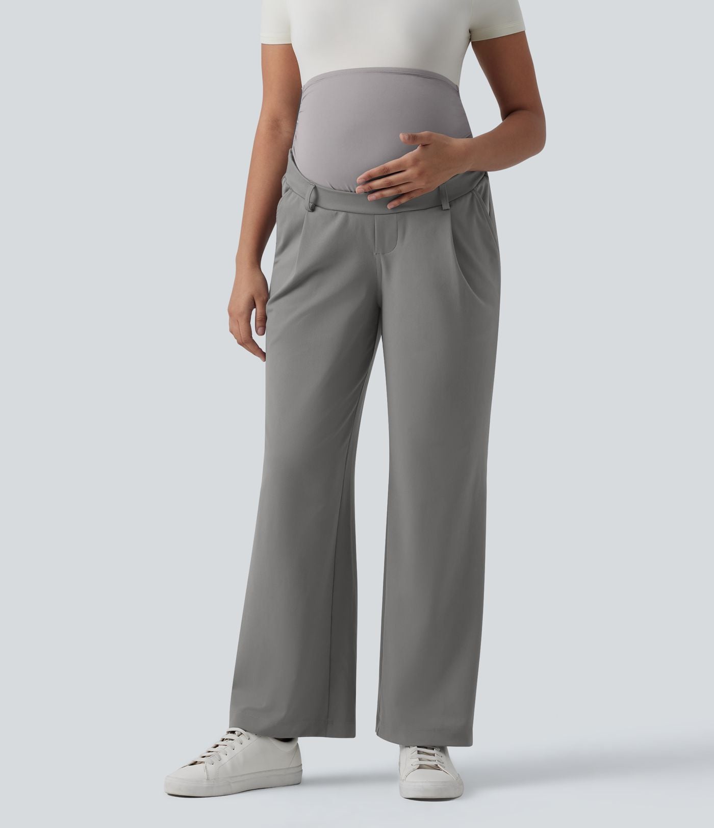 Pantalon tailleur de grossesse Halara Flex™ DayStretch coupe droite taille super haute avec poches