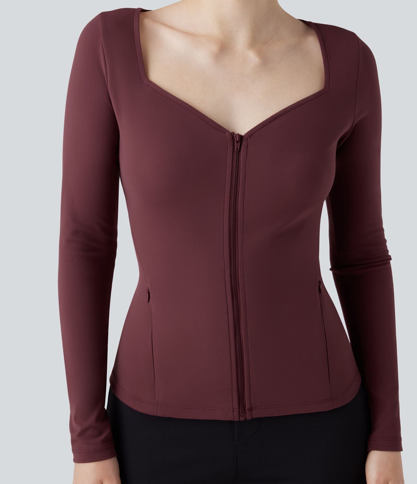 Veste de travail à décolleté en V, manches longues et zip avec poches SoftlyZero™