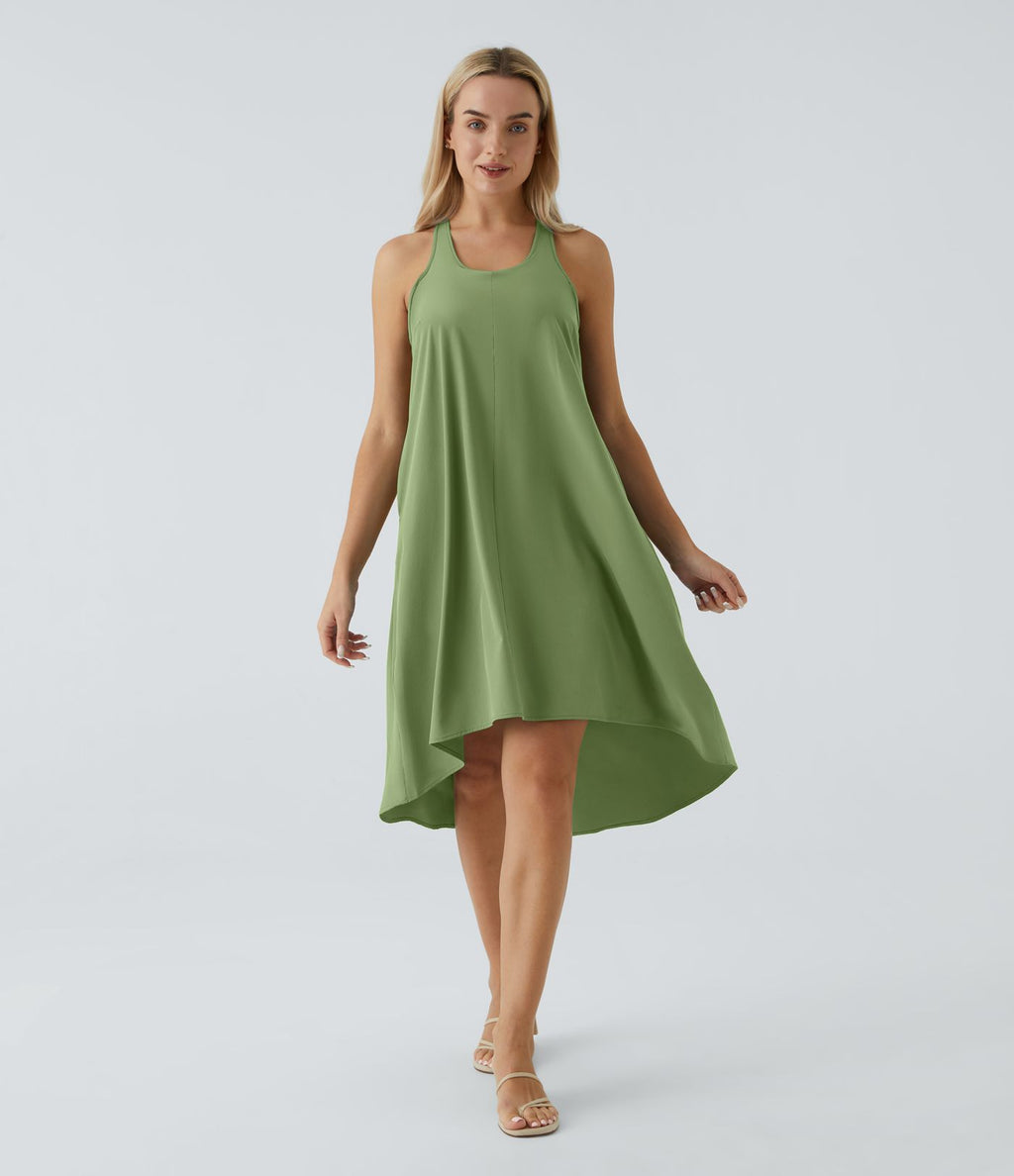 Robe décontractée mi-longue Breezeful™ dos nageur poche latérale fluide asymétrique séchage rapide A-C