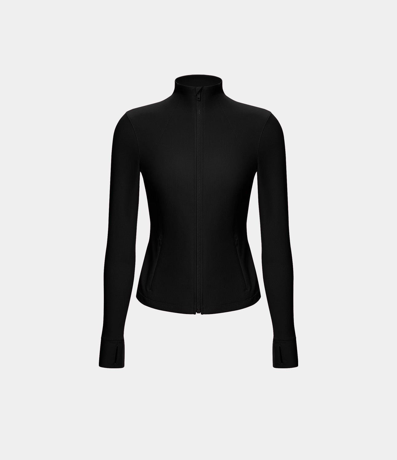Patitoff™ Flow Veste Casual Courte à Col Montant Résistante aux Poils d'Animaux avec Fermeture Éclair Poches Latérales et Trou pour le Pouce