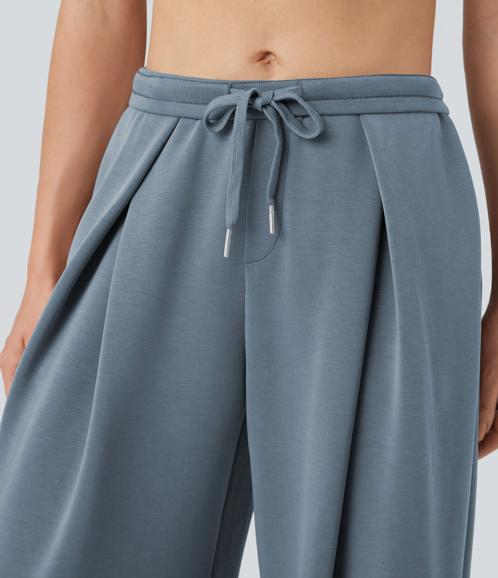 Pantalon décontracté SpacerTek™ baggy taille mi-haute, dos croisé avec cordon de serrage et poches