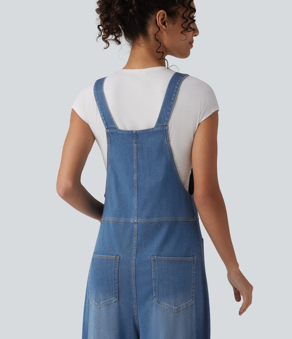 Halara Flex™ Salopette casual ample en lyocell drapé lavé bretelles réglables avec poches