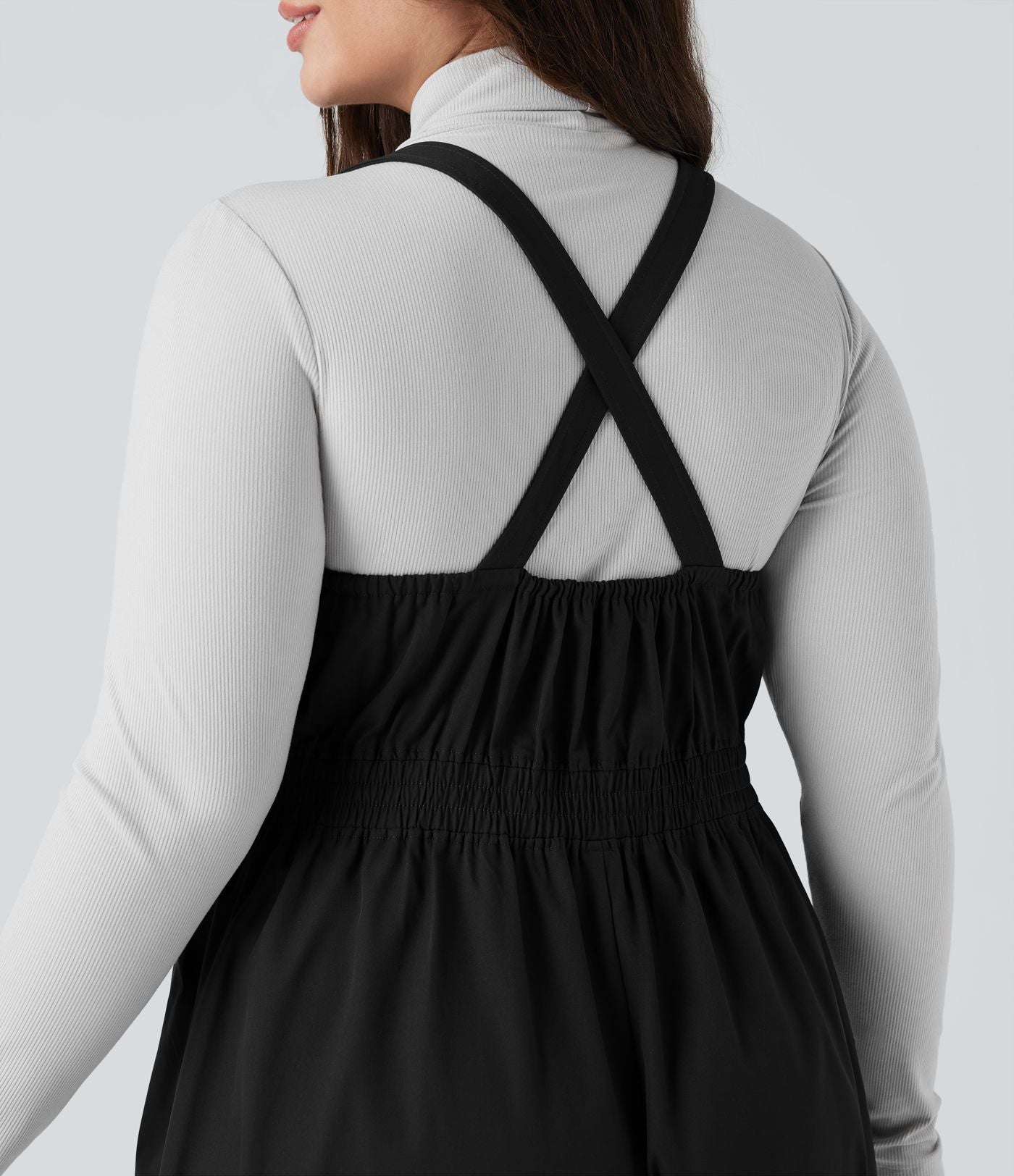 Salopette de randonnée grande taille déperlante résistante à l'usure avec poches zippées