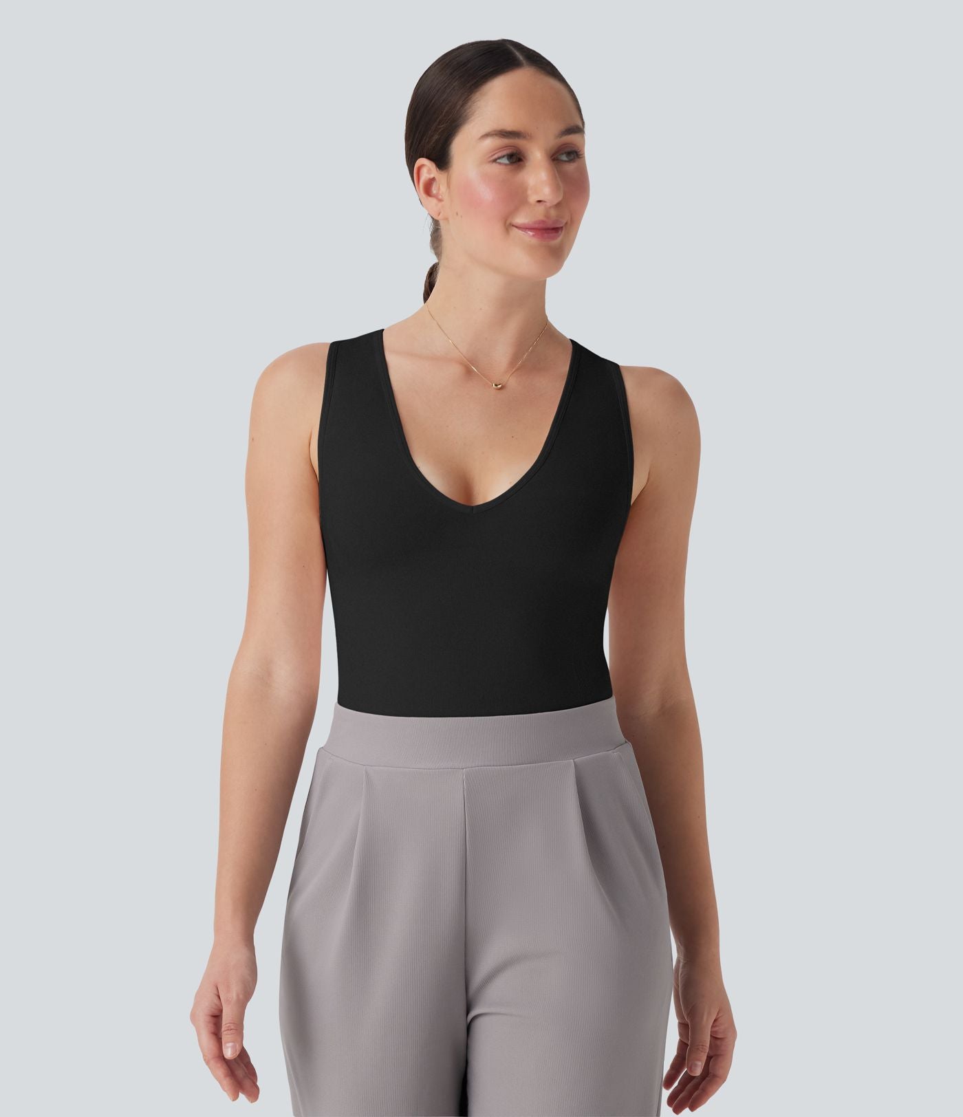 Combinaison de travail gainante col V sans manches sans couture OneForm Seamless Flow - Édition Easy Peasy