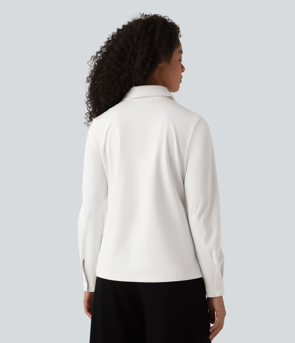 Chemise de travail infroissable à séchage rapide col manches longues