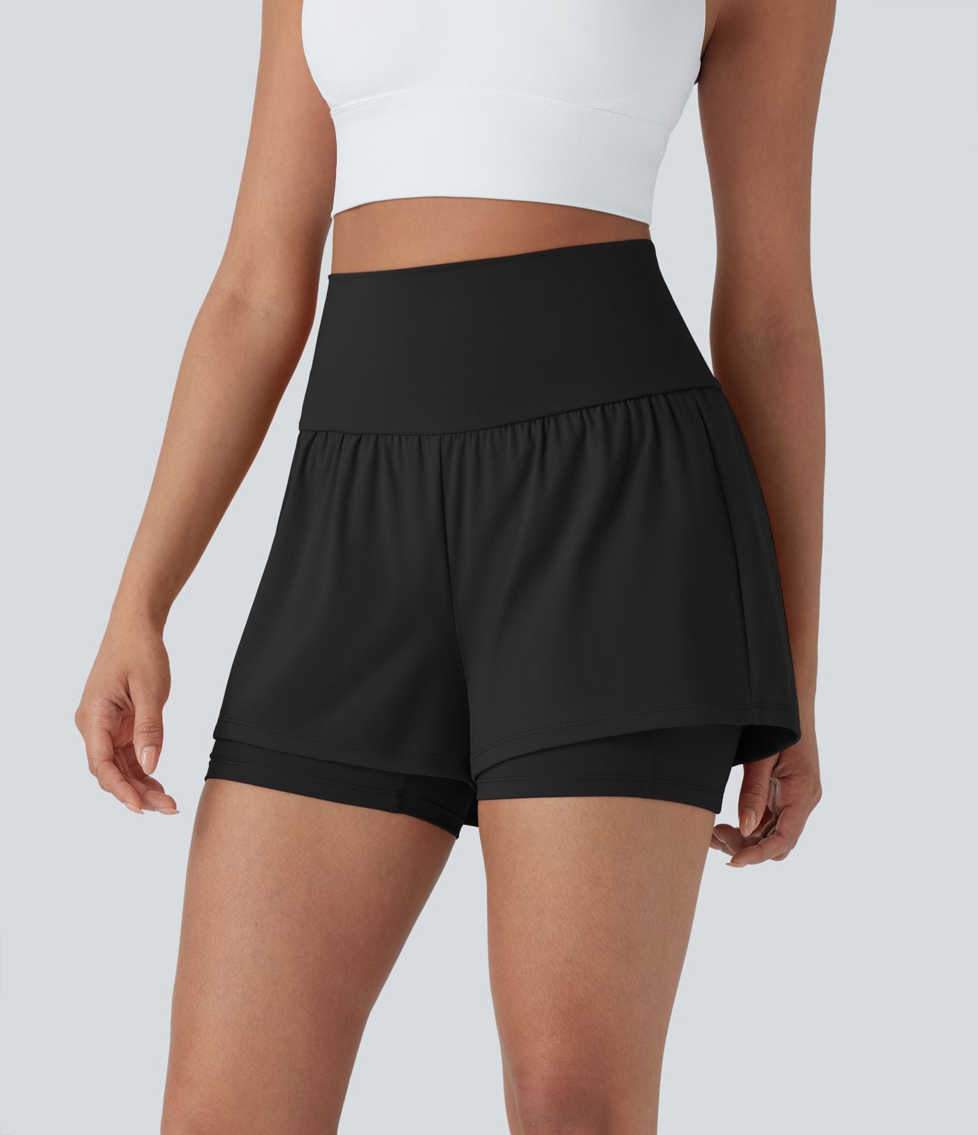 Short de yoga 2-en-1 SoftlyZero™ Airy taille très haute effet frais InstantCool 12,5 cm avec poches