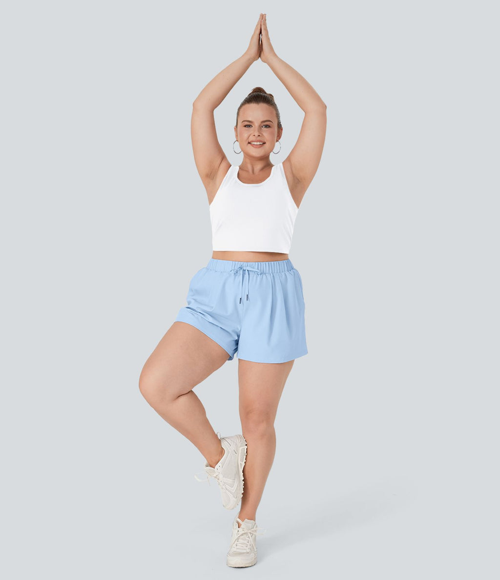 Débardeur Danse Barre Ballet Grande Taille à Encolure U Dos Nu et Croisé